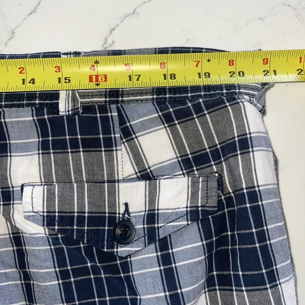 VTG Polo Ralph Lauren Shorts Mens 42 Blue Plaid‎ Cargo Preppy 90s Y2K Classic